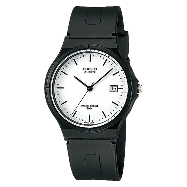 Casio General MW-59-7EVDF Men Analog White Dial Black Resin Band