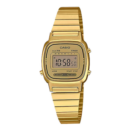 Casio General LA670WGA-9DF Vintage Ladies Digital Dial Gold Stainless Steel Band