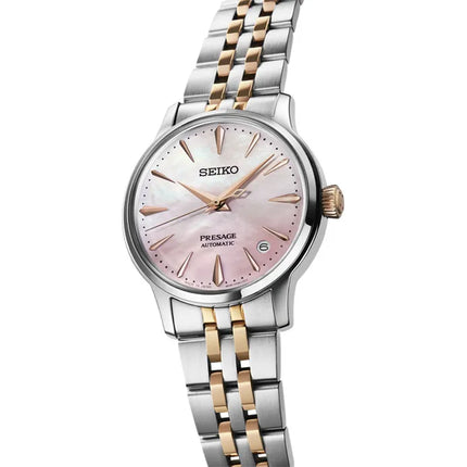 Seiko Presage SRPM06J1 Cocktail Time Springtime Pink Dial Dual Tone St Steel Strap Limited Edition