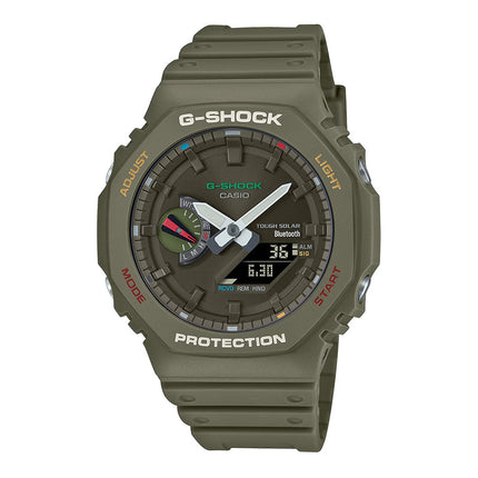 Casio G-Shock GA-B2100FC-3ADR CasiOak Splashes Of Colorful Accents Digital Analog Dial Resin Band