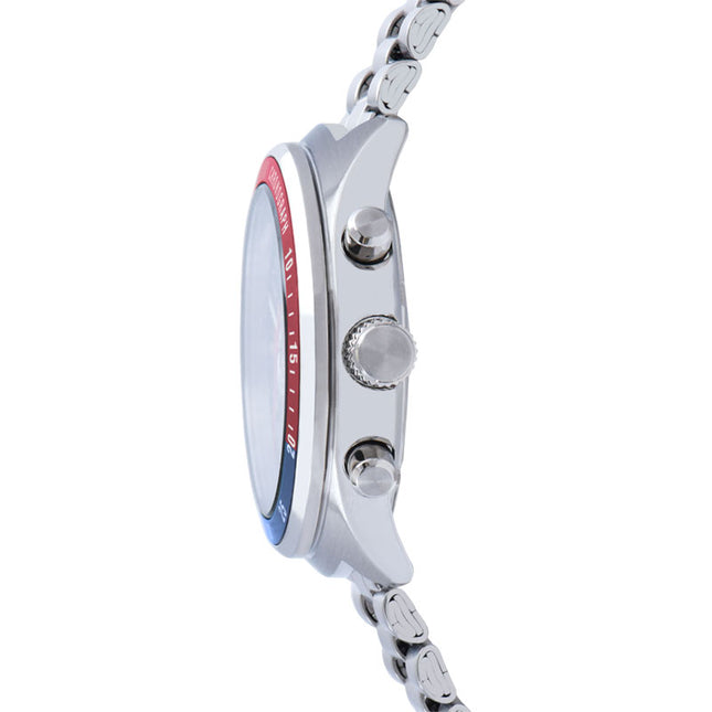 Alba Active AM3A37X1 Men Chronograph Pepsi Blue Dial Stainless Steel Strap