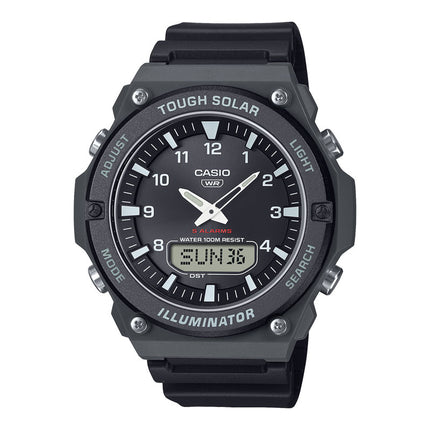 Casio Standard AQ-S820W-1AVDF Men Tough Solar Black Dial Black Resin Band
