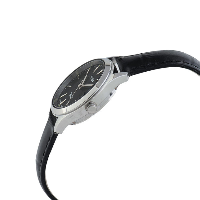 Alba AH7BN9X1 Ladies Black Dial Black Leather Strap