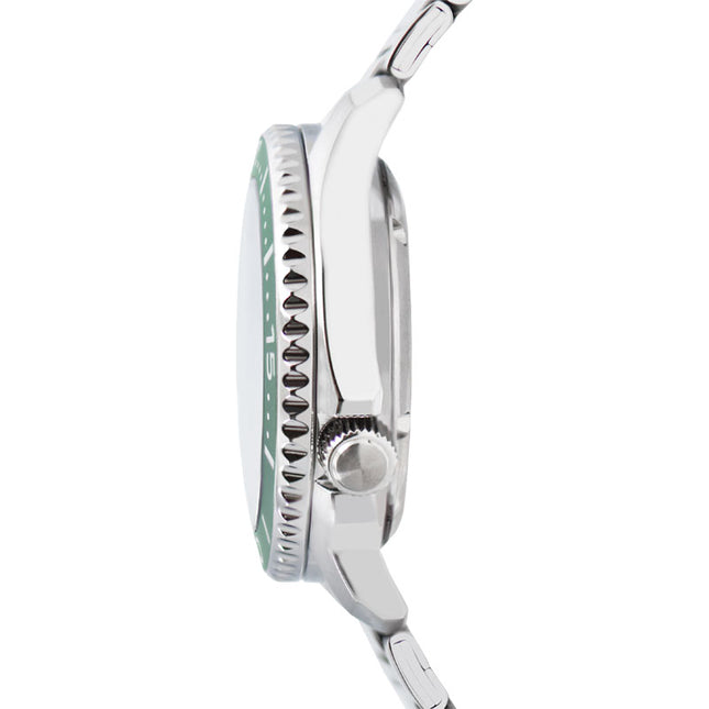 Alba Mechanical AU4087X1 Men Green Dial Stainless Steel Strap