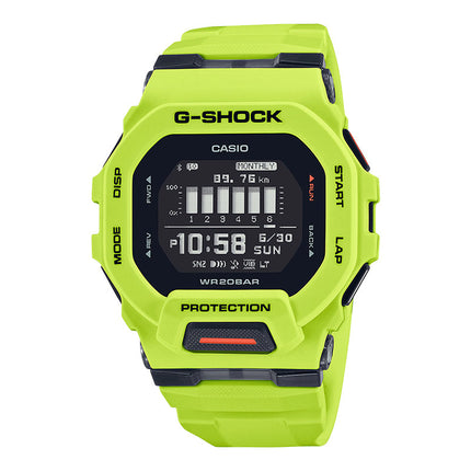 Casio G-Shock GBD-200-9DR G-Squad Men Black Digital Dial Green Lime Resin Band