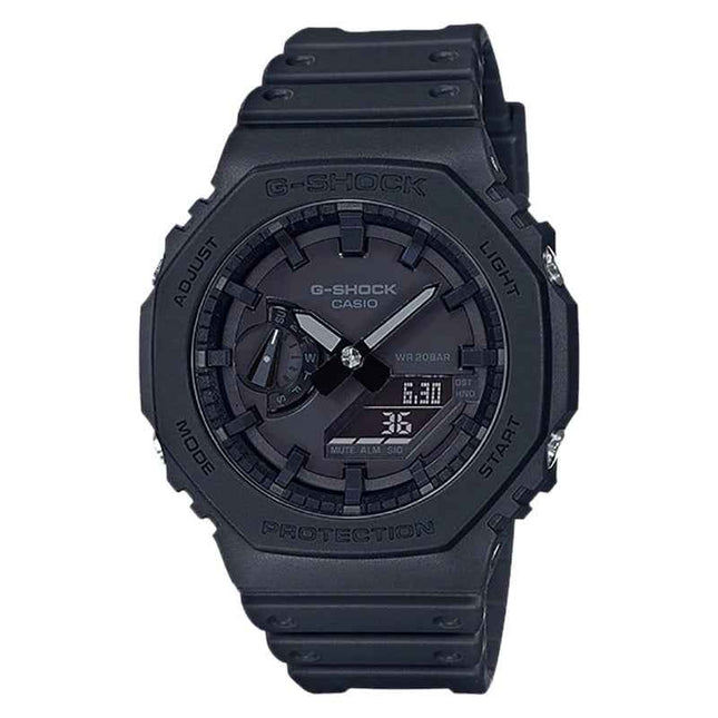 Casio G-Shock GA-2100-1A1DR CasiOak All Black Men Digital Analog Dial Black Resin Band
