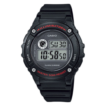 Casio General W-216H-1AVDF Digital Dial Black Resin Band