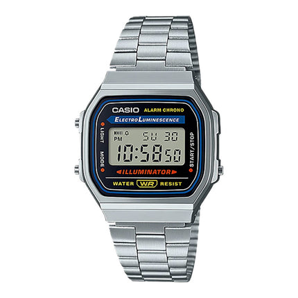 Casio General A168WA-1WDF Retro Digital Dial Stainless Steel Band