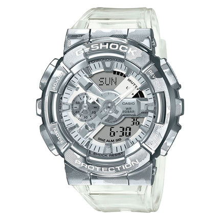 Casio G-Shock GM-110SCM-1ADR Skeleton Camouflage Series Metal Covered Digital Analog Dial Resin Band
