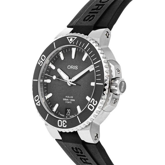 Oris Aquis 01-400-7769-4154-07-4-22-74FC Date Automatic Black Dial Black Rubber Strap