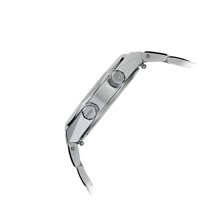 MIDO Multifort 8 M047.507.11.081.00 Two Crowns Octagonal Grey Dial Stainless Steel Strap