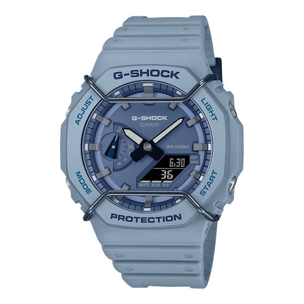 Casio G-Shock GA-2100PT-2ADR CasiOak Tone On Tone Collection Digital Analog Dial Blue Resin Band