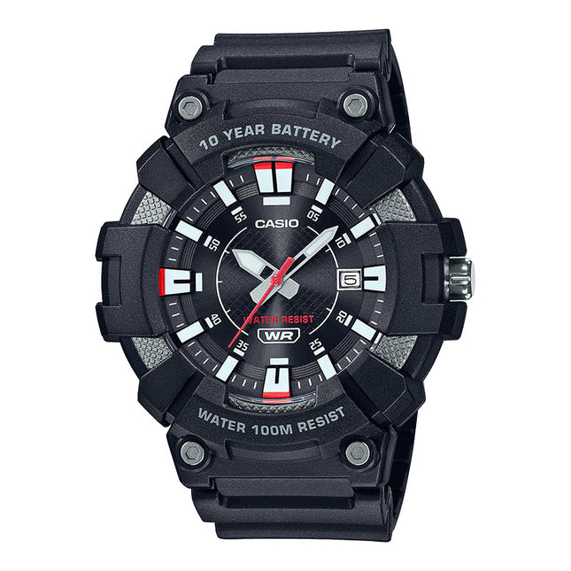 Casio General MW-610H-1AVDF Men Analog Black Dial Black Resin Band