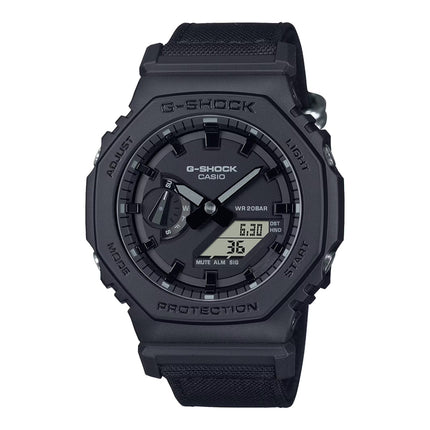 Casio G-Shock GA-2100BCE-1ADR CasiOak Utility Black Series Digital Analog Dial CORDURA Cloth Band