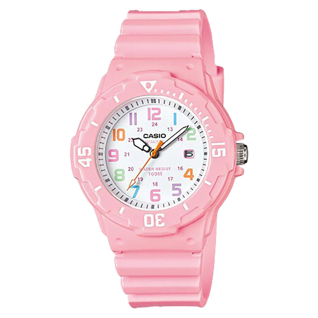Casio General LRW-200H-4B2VDF 100m Water Resistant White Dial Pink Resin Band