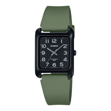 Casio General MTP-B175-3BVDF Men Black Dial Green Resin Band