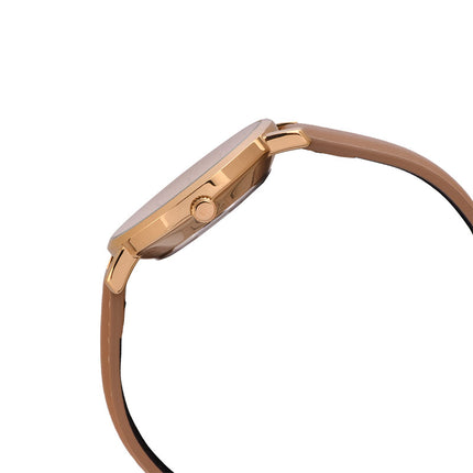 Casio General LTP-VT03GL-4BDF Ladies Champagne Dial Brown Leather Band