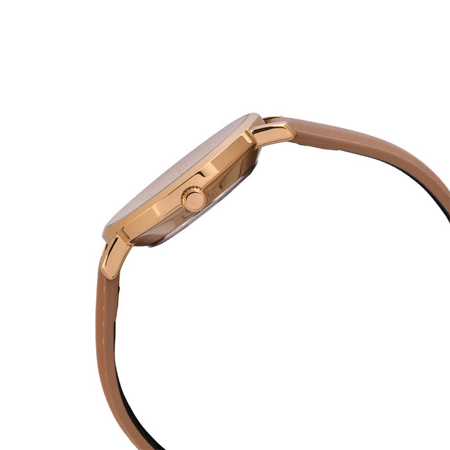 Casio General LTP-VT03GL-4BDF Ladies Champagne Dial Brown Leather Band