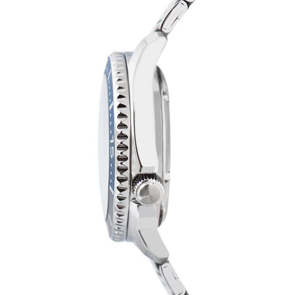 Alba Mechanical AU4085X1 Men Silver White Dial Stainless Steel Strap