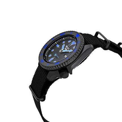 Seiko 5 Sports SRPD81K1 5KX SKX Sports Style Automatic Black Dial Black Nylon Strap