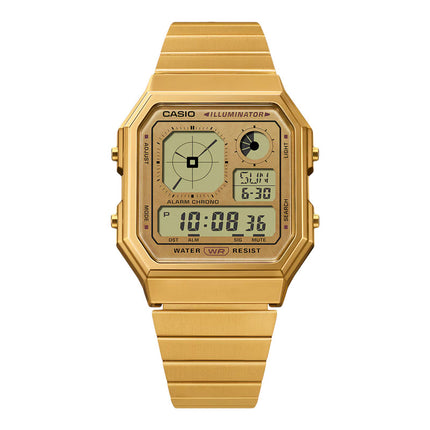 Casio General A130WEG-9ADF Vintage Digital Dial Gold Stainless Steel Band