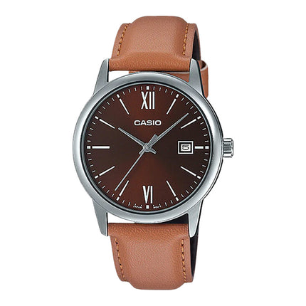 Casio General MTP-V002L-5B3UDF Brown Dial Tan Leather Band