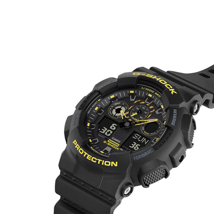 Casio G-Shock GA-100CY-1ADR Caution Yellow Series Digital Analog Dial Black Resin Band