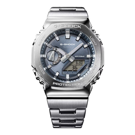 Casio G-Shock GM-2110D-8ADR G-Steel CasiOak Slate Gray Dial Stainless Steel Band