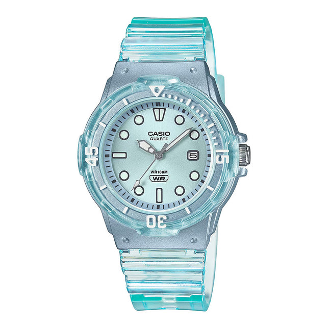 Casio General LRW-200HS-2EVDF Ladies Transparent Series Blue Dial Blue Transparent Resin Band