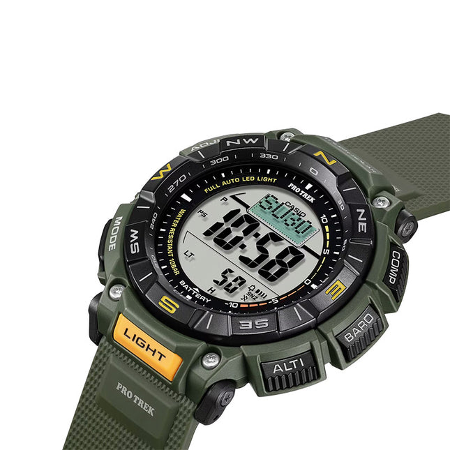 Casio Pro Trek PRG-340-3DR Tough Solar Digital Dial Dark Green Resin Band