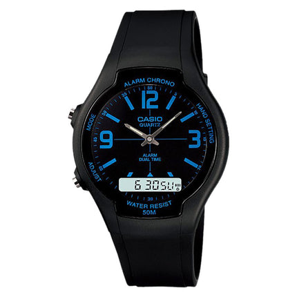 Casio General AW-90H-2BVDF Digital Analog Dial Black Resin Band
