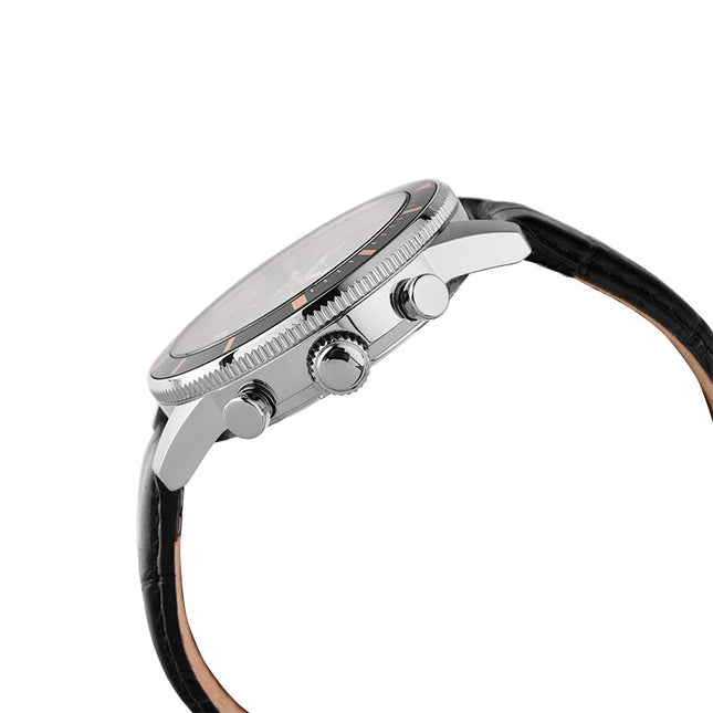 Alba Active AM3961X1 Chronograph Men Black Patterned Dial Black Leather Strap