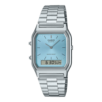 Casio General AQ-230A-2A1MQYDF Vintage Digital Analog Blue Dial Stainless Steel Band