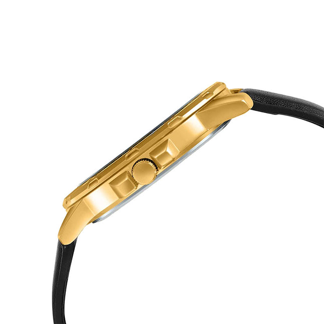 Casio General MTP-VD200GL-1BUDF Gold Case Black Dial Leather Band