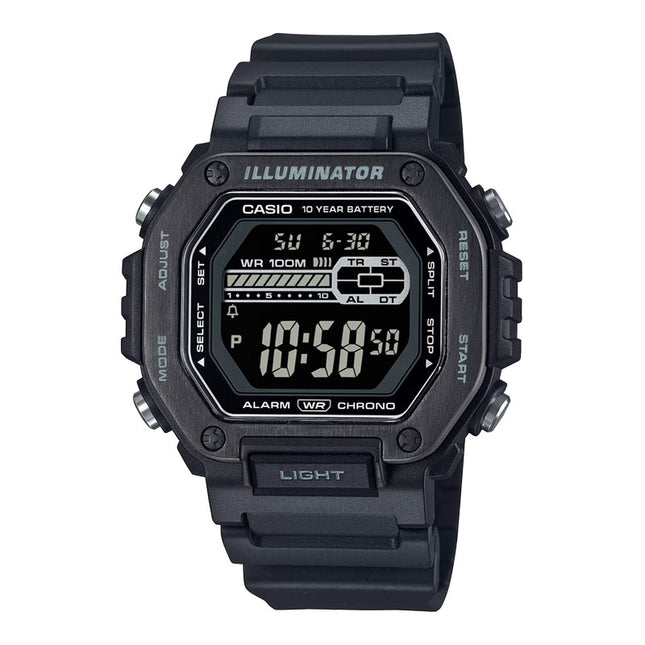 Casio General MWD-110HB-1BVDF Men Illuminator Digital Dial Black Resin Band