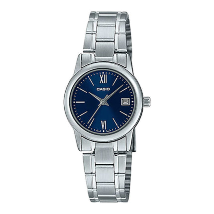 Casio LTP-V002D-2B3UDF Analog Ladies Dark Blue Dial Stainless Steel Band