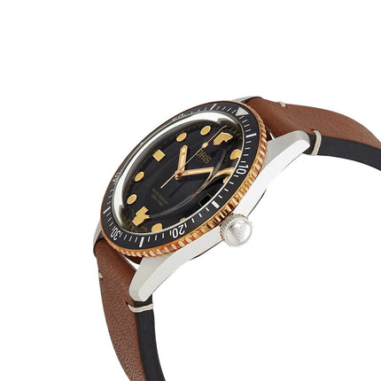Oris Divers Sixty-Five 01-733-7720-4354-07-5-21-45 Automatic Men Black Dial Dark Brown Leather Strap