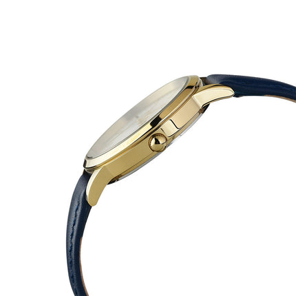 Alba AH7DJ4X1 Ladies Silver Dial Blue Leather Strap