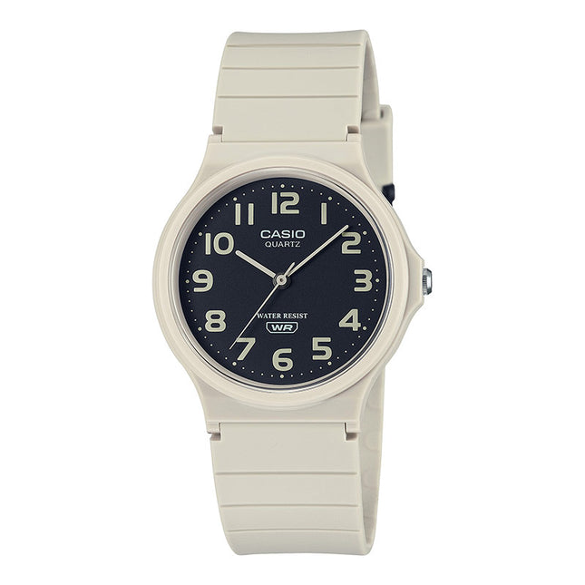 Casio General MQ-24UC-8BDF Black Dial Matte Beige Resin Band