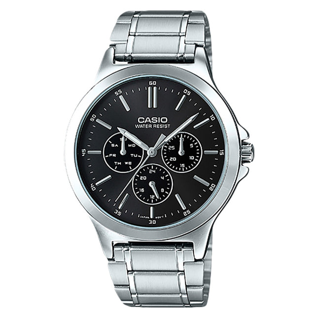 Casio General MTP-V300D-1AUDF Men Black Dial Stainless Steel Band