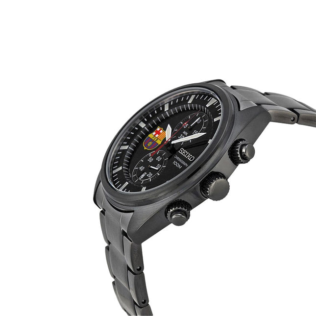 Seiko Chronograph SNN267P1 Black Dial Gunmetal Stainless Steel Strap