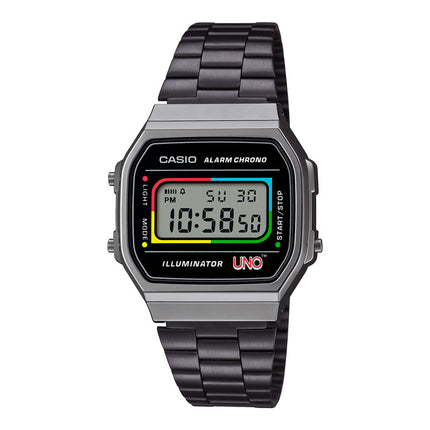 Casio General A168WEUC-1ADR UNO Collaboration Digital Dial Stainless Steel Band