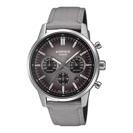 Casio Edifice EFR-575C-8ADF Standard Chronograph Gray Graduated Dial Grey Leather Band