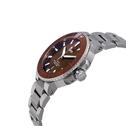 Oris Aquis 01-733-7730-4152-07-8-24-05PEB Date Brown Dial Stainless Steel Strap