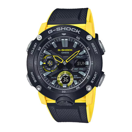 Casio G-Shock GA-2000-1A9DR Black Digital Analog Dial Dual Color Resin Band