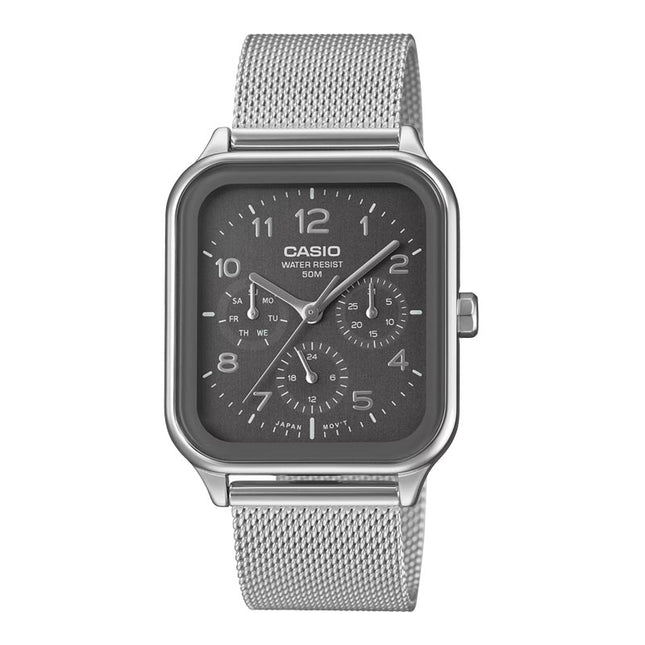 Casio General MTP-M306M-8AVDF Men Grey Dial Stainless Steel Mesh Band