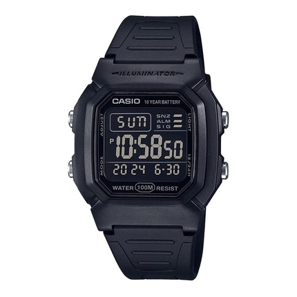 Casio General W-800H-1BVDF Black Digital Dial Black Resin Band