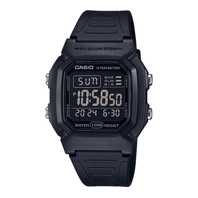 Casio General W-800H-1BVDF Black Digital Dial Black Resin Band