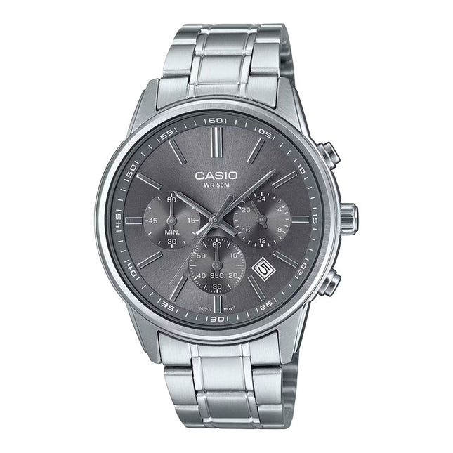 Casio General MTP-E515D-8AVDF Chronograph Men Grey Dial Stainless Steel Band