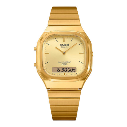 Casio General AQ-240EG-9ADF Vintage Gold Digital Analog Dial Gold Stainless Steel Band